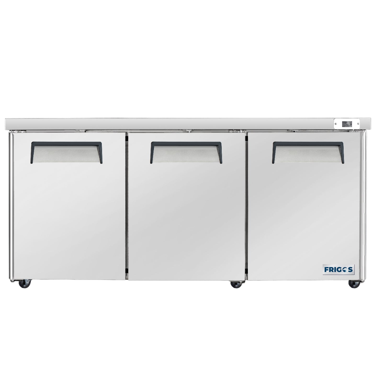 Frigos Commercial Undercounter Refrigerator 72" Width 3 Door   with Aluminum Interior with 304 Stainless Steel Floor - FG-UCRF-72
