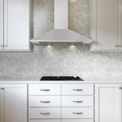 XO APPLIANCE XOB36WC 36" CCC 600/395 CFM Italian Made Wall Mount Chimney Range Hood White - XOB36WC
