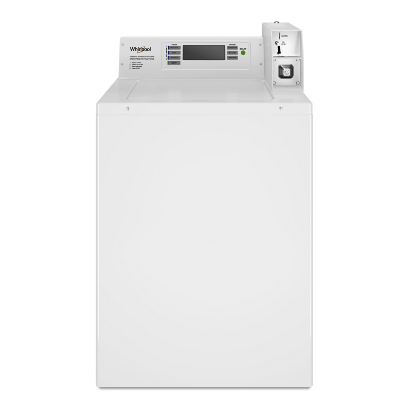 WHIRLPOOL COMMERCIAL Commercial Top-Load Washer with Factory-Installed Coin Drop and Coin Box White - CAE2779JQ