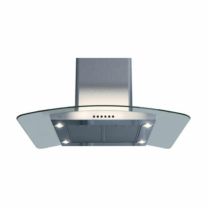 XO APPLIANCE XOMI42GC 42" CCC 600/395 CFM Island Hood Stainless/Glass in Stainless Steel - XOMI42GC