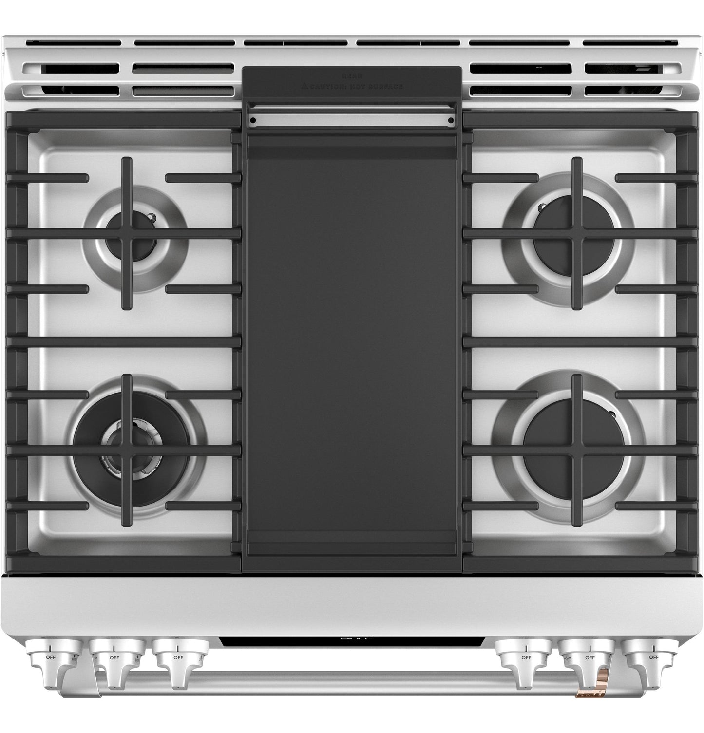 CAFE  30" Smart Slide-In, Front-Control, Dual-Fuel Range with Warming Drawer in Stainless Steel - C2S900P2MS1
