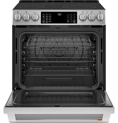 CAFE  30" Smart Slide-In, Front-Control, Radiant and Convection Range in Stainless Steel - CES700P2MS1