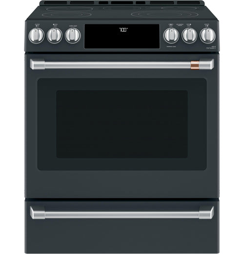CAFE  30" Smart Slide-In, Front-Control, Radiant and Convection Range Black - CES700P3MD1