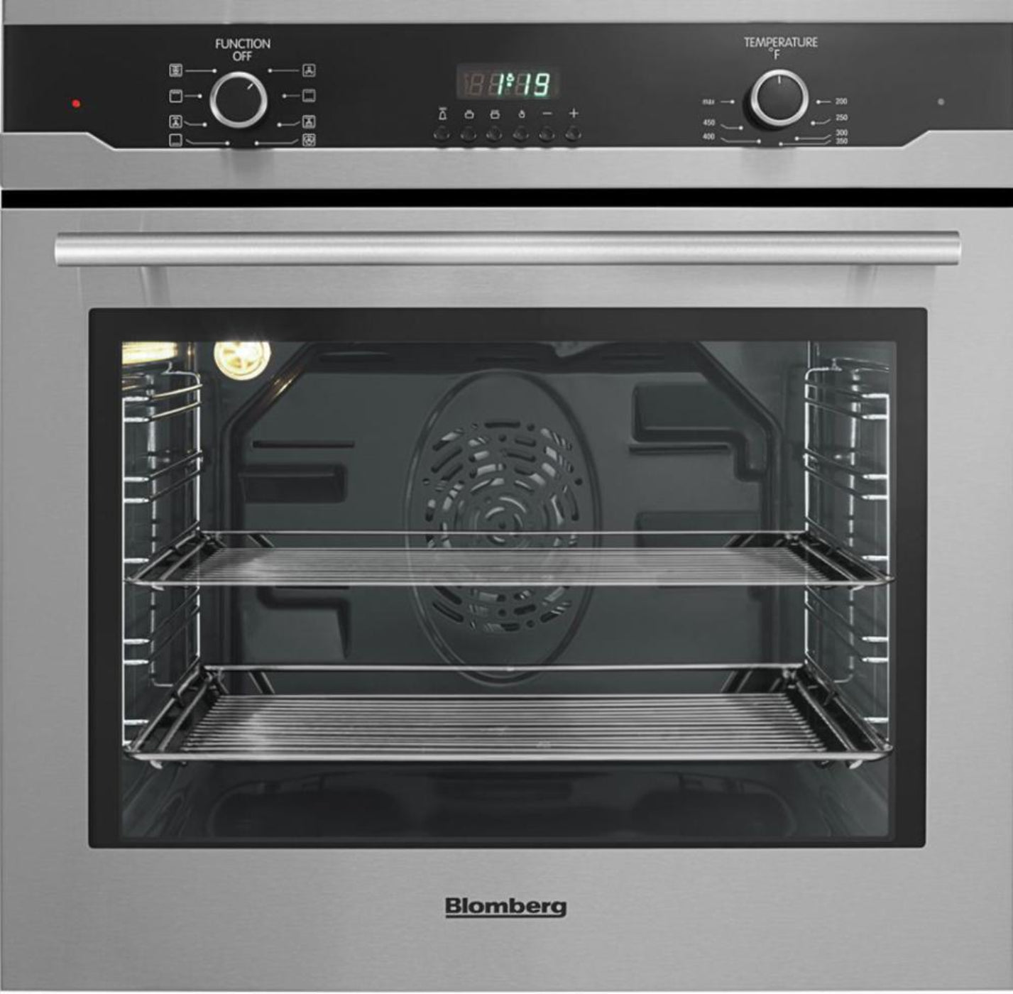 BLOMBERG APPLIANCES BWOS24110SS 24in Built in Wall Oven Single, stainless, full glass door moon design in Stainless Steel - BWOS24110SS