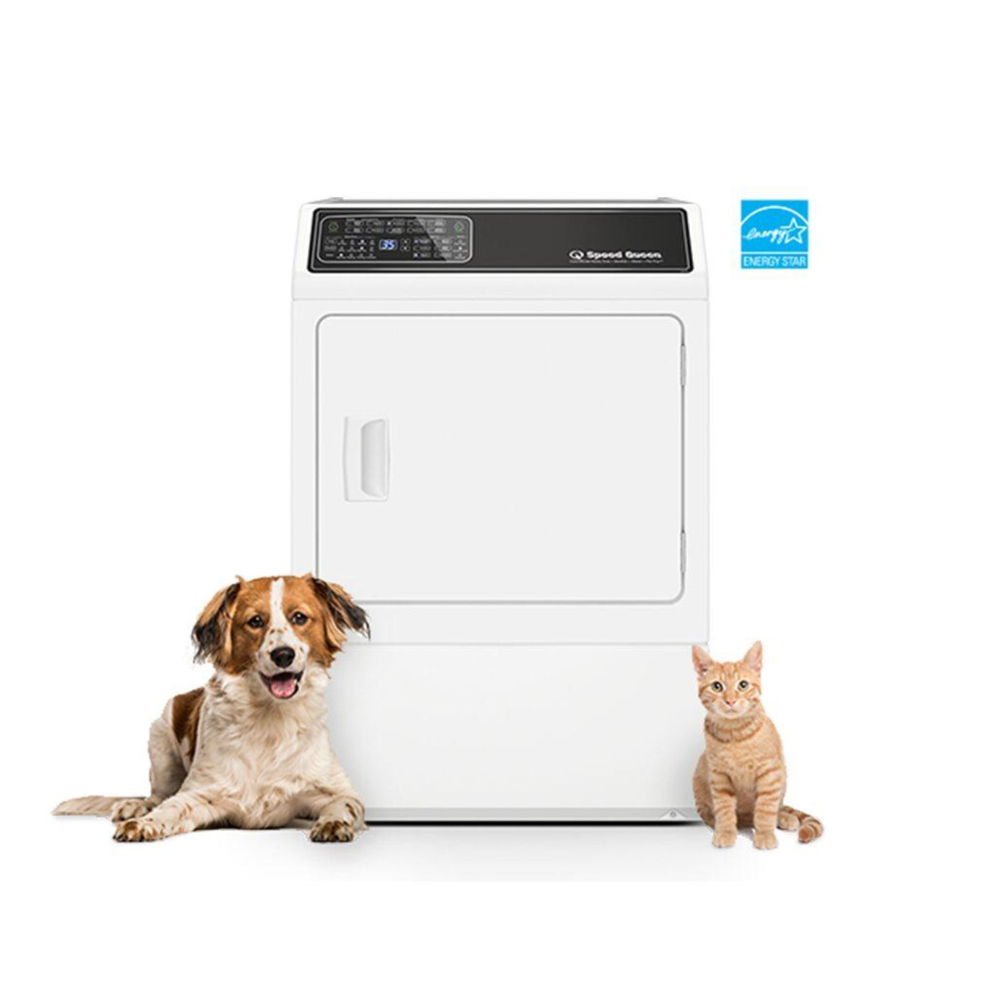 SPEED QUEEN DF7004WG DF7 Sanitizing White Gas Dryer with Front Control Pet Plus Steam Over-Dry Protection Technology ENERGY STAR White - DF7004WG