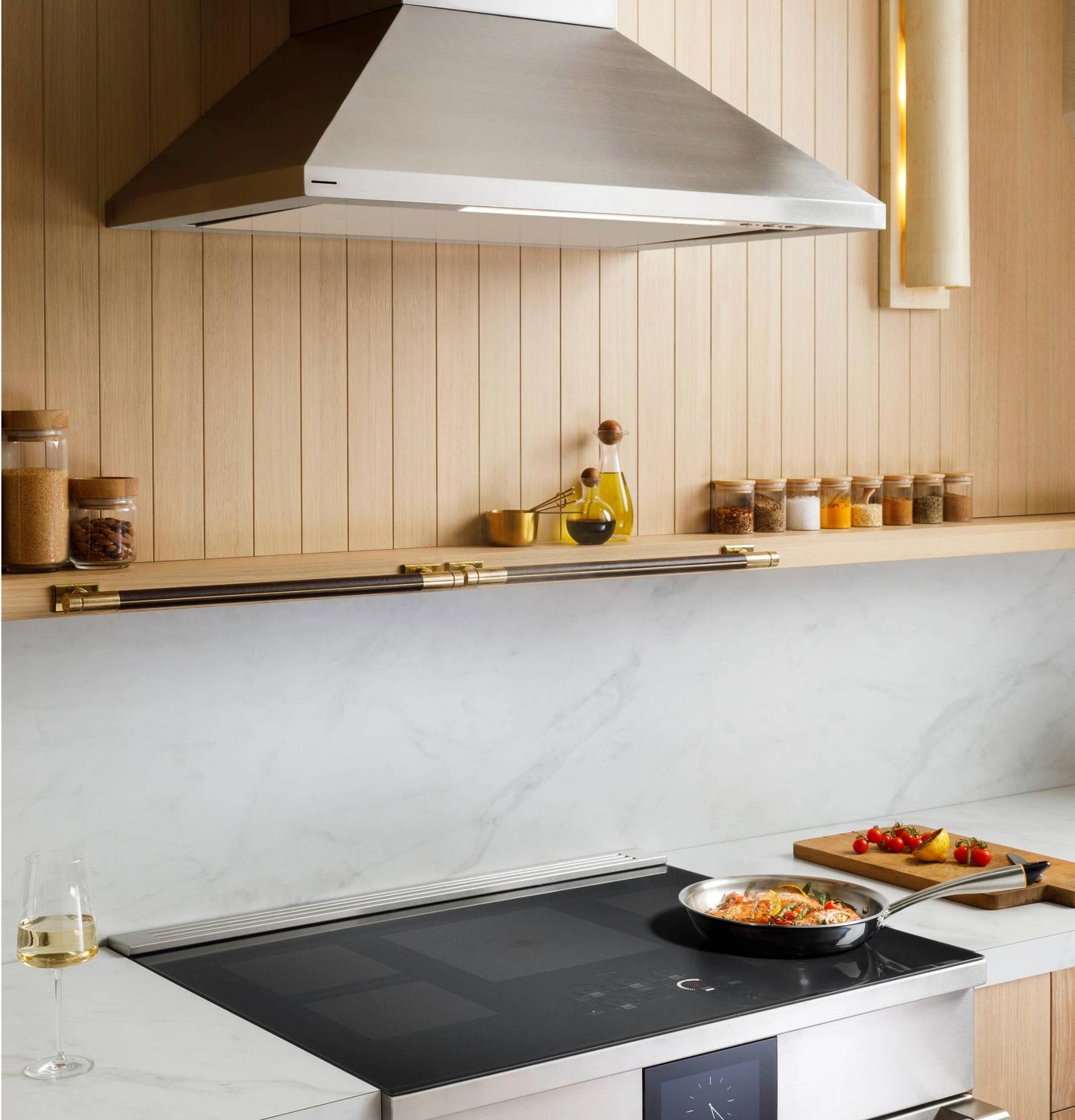 MONOGRAM Monogram 36" Wall-Mounted Pyramid Chimney Vent Hood with Air Quality Sensors in Stainless Steel - ZVWS361SRSS