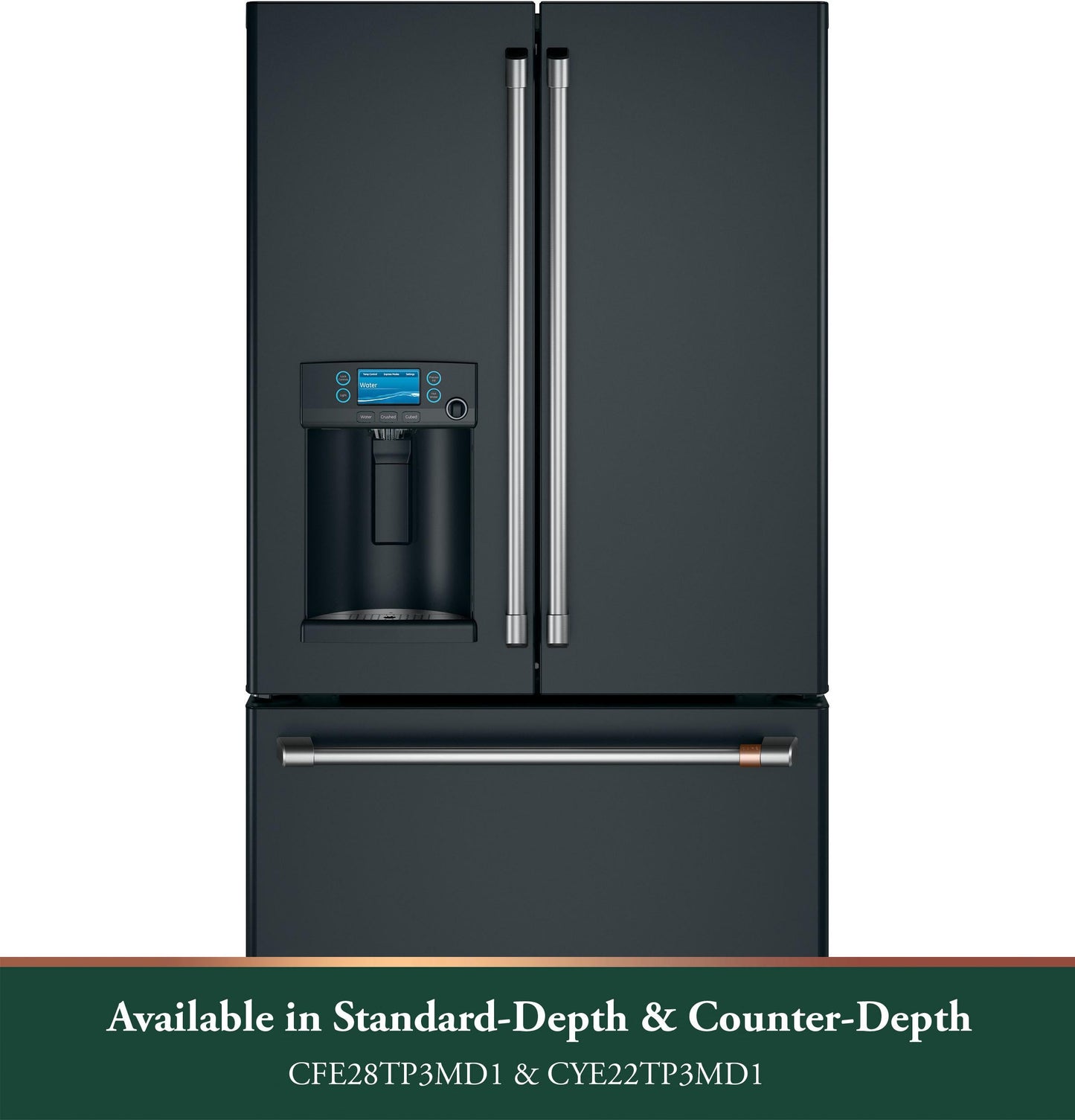 CAFE ENERGY STAR 22.1 Cu. Ft. Smart Counter-Depth French-Door Refrigerator with Hot Water Dispenser Black - CYE22TP3MD1