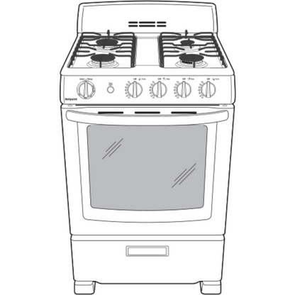 HOTPOINT Hotpoint 24" Front-Control Free-Standing Gas Range with Large Window White - RGAS300DMWW