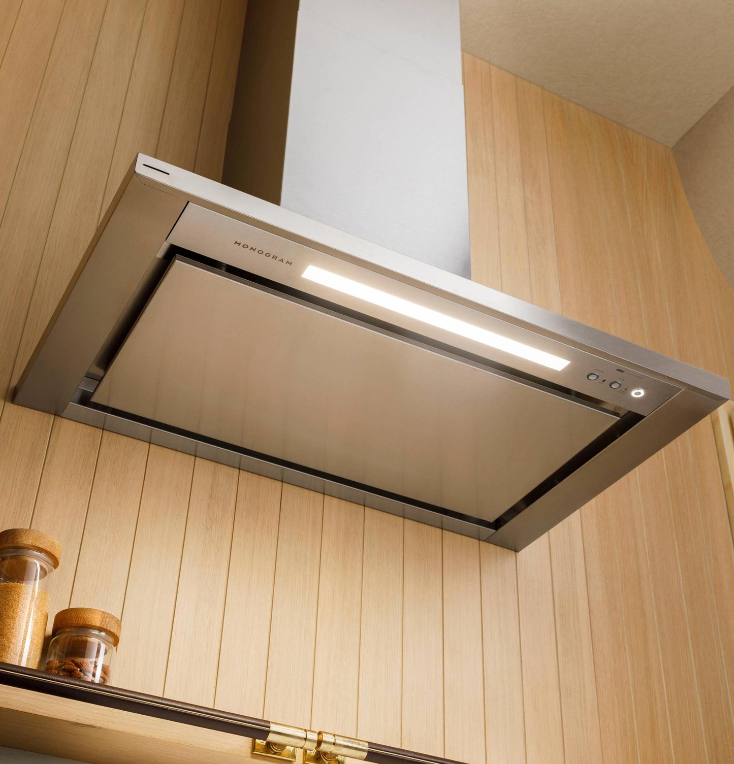 MONOGRAM Monogram 36" Wall-Mounted Pyramid Chimney Vent Hood with Air Quality Sensors in Stainless Steel - ZVWS361SRSS