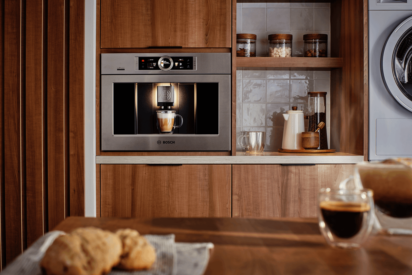 BOSCH BCM8450UC 800 Series, Built-In Fully Automatic Coffee Machine, Stainless steel, Removable water tank in Stainless Steel