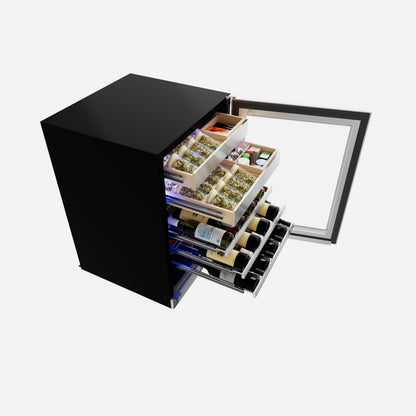 XO APPLIANCE XOU24WWGOR Wine and Weed 24" Panel Ready Glass, Right Hinge Custom Panel Ready - XOU24WWGOR