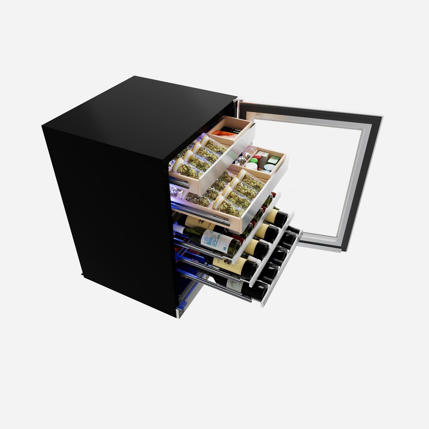 XO APPLIANCE XOU24WWGOL Wine and Weed 24" Panel Ready Glass, Left Hinge Custom Panel Ready - XOU24WWGOL