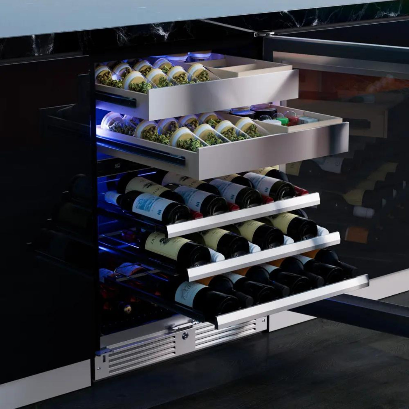 XO APPLIANCE XOU24WWGSR Wine and Weed 24" in Stainless Steel Glass, Right Hinge in Stainless Steel - XOU24WWGSR