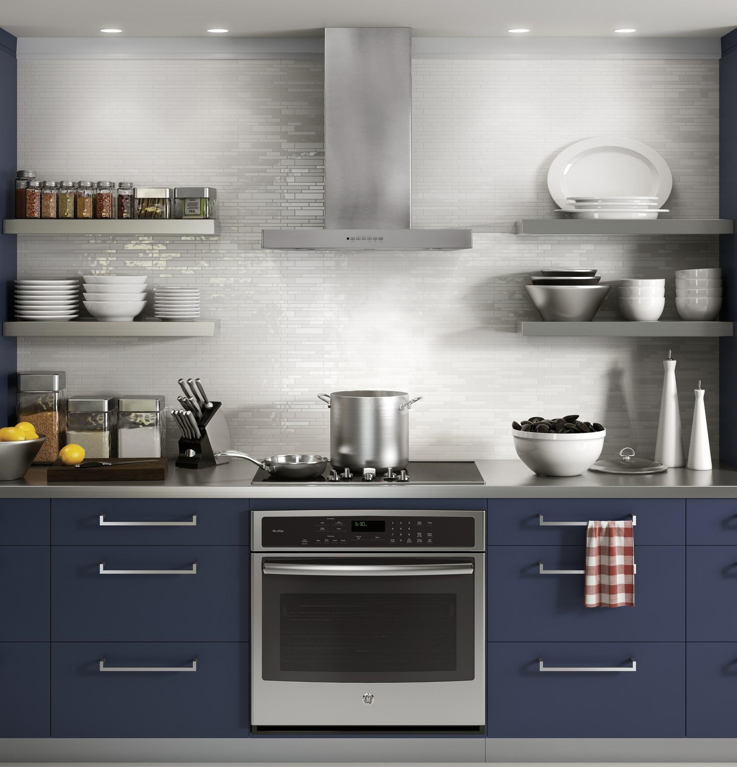 GE APPLIANCES 30" Designer Wall Mount Hood w/ Dimmable LED Lighting Stainless - UVW8301SLSS