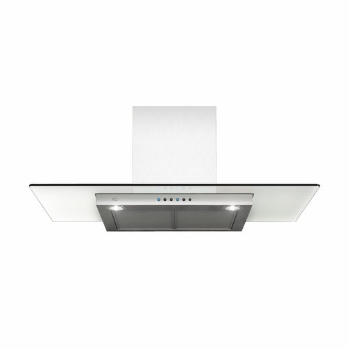 XO APPLIANCE XOQ36GC 36" CCC 600/395 CFM Wall Chimney Hood Stainless/Glass in Stainless Steel - XOQ36GC
