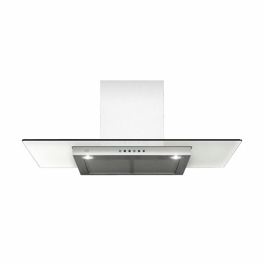XO APPLIANCE XOQ30GC 30" CCC 600/395 CFM Wall Chimney Hood Stainless/Glass in Stainless Steel - XOQ30GC