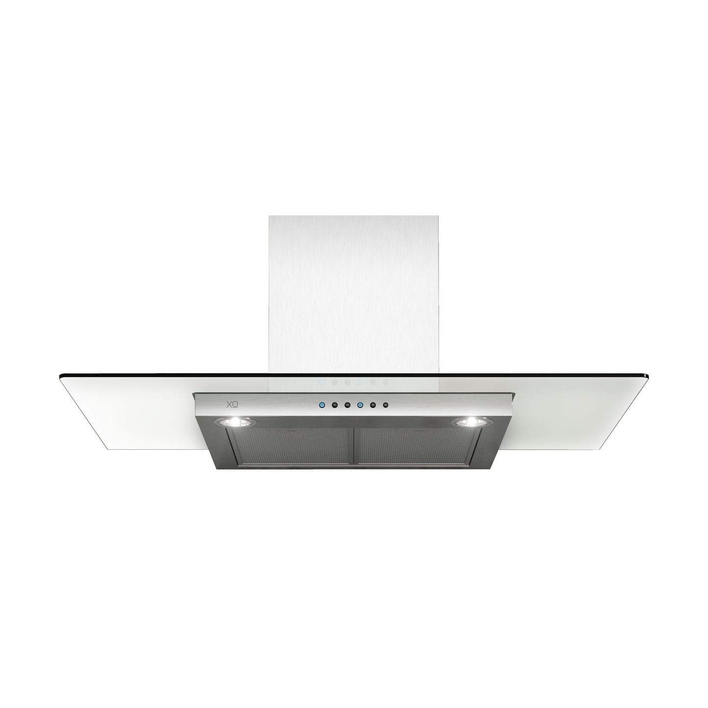 XO APPLIANCE XOQ30GC 30" CCC 600/395 CFM Wall Chimney Hood Stainless/Glass in Stainless Steel - XOQ30GC
