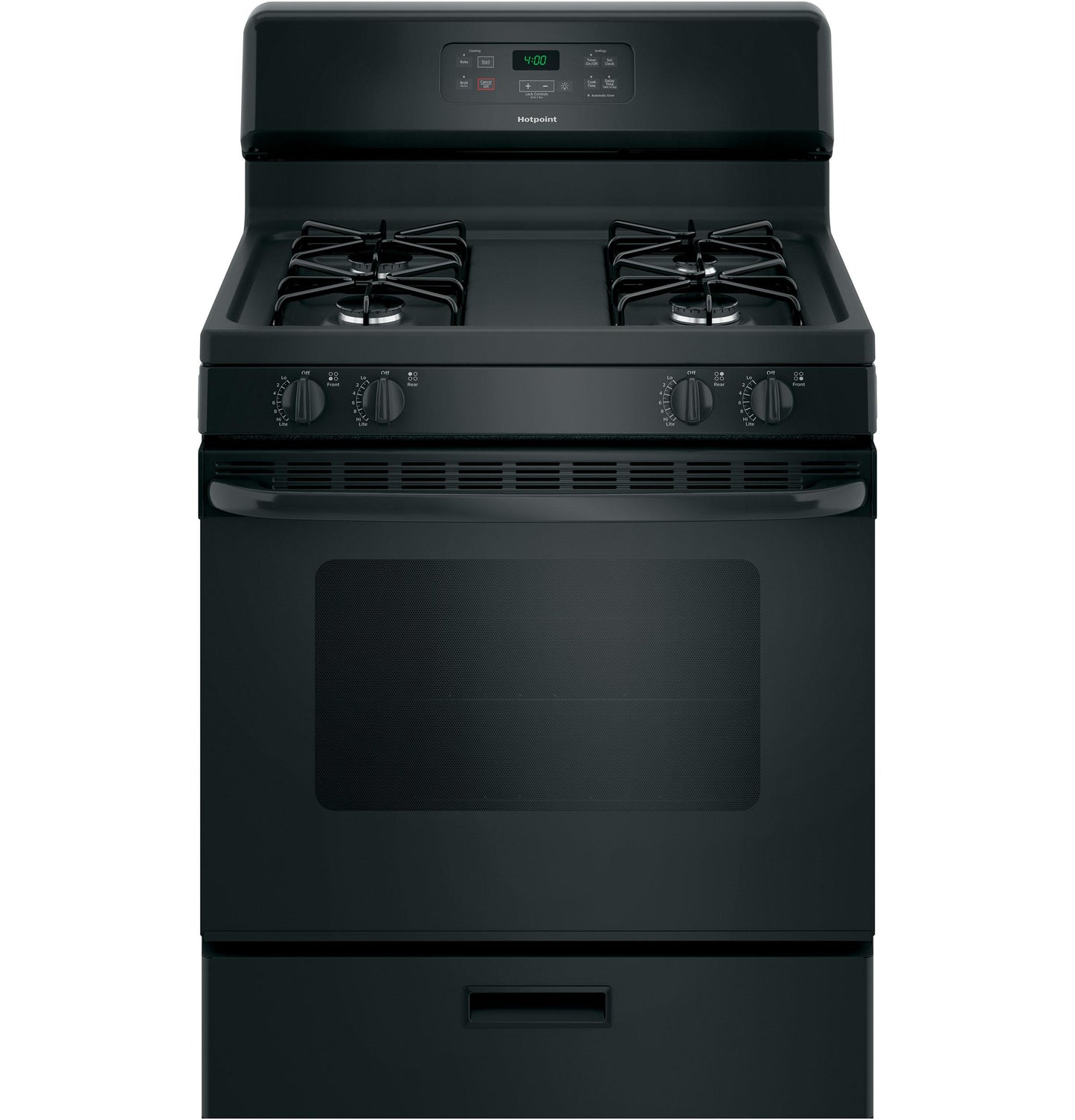 HOTPOINT Hotpoint 30" Free-Standing Standard Clean Gas Range Black - RGBS400DMBB