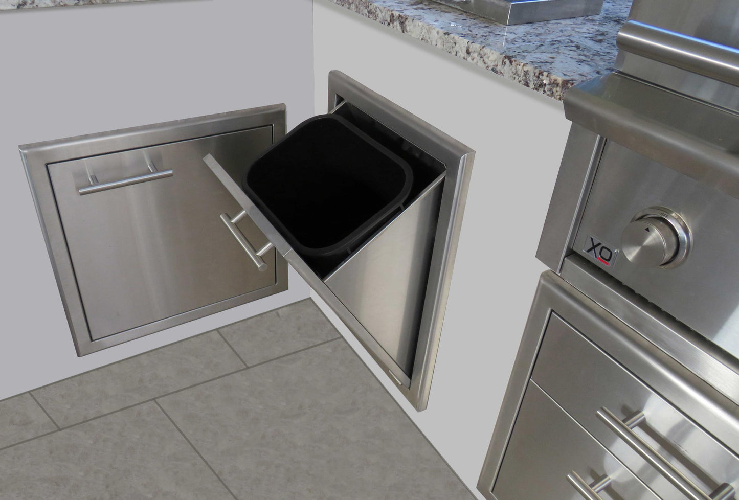 XO APPLIANCE XOG18TRASH1 18" in Stainless Steel Trash Tilt Out Center in Stainless Steel - XOG18TRASH1