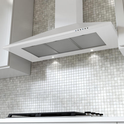 XO APPLIANCE XOB30WC 30" CCC 600/395 CFM Italian Made Wall Mount Chimney Range Hood White - XOB30WC