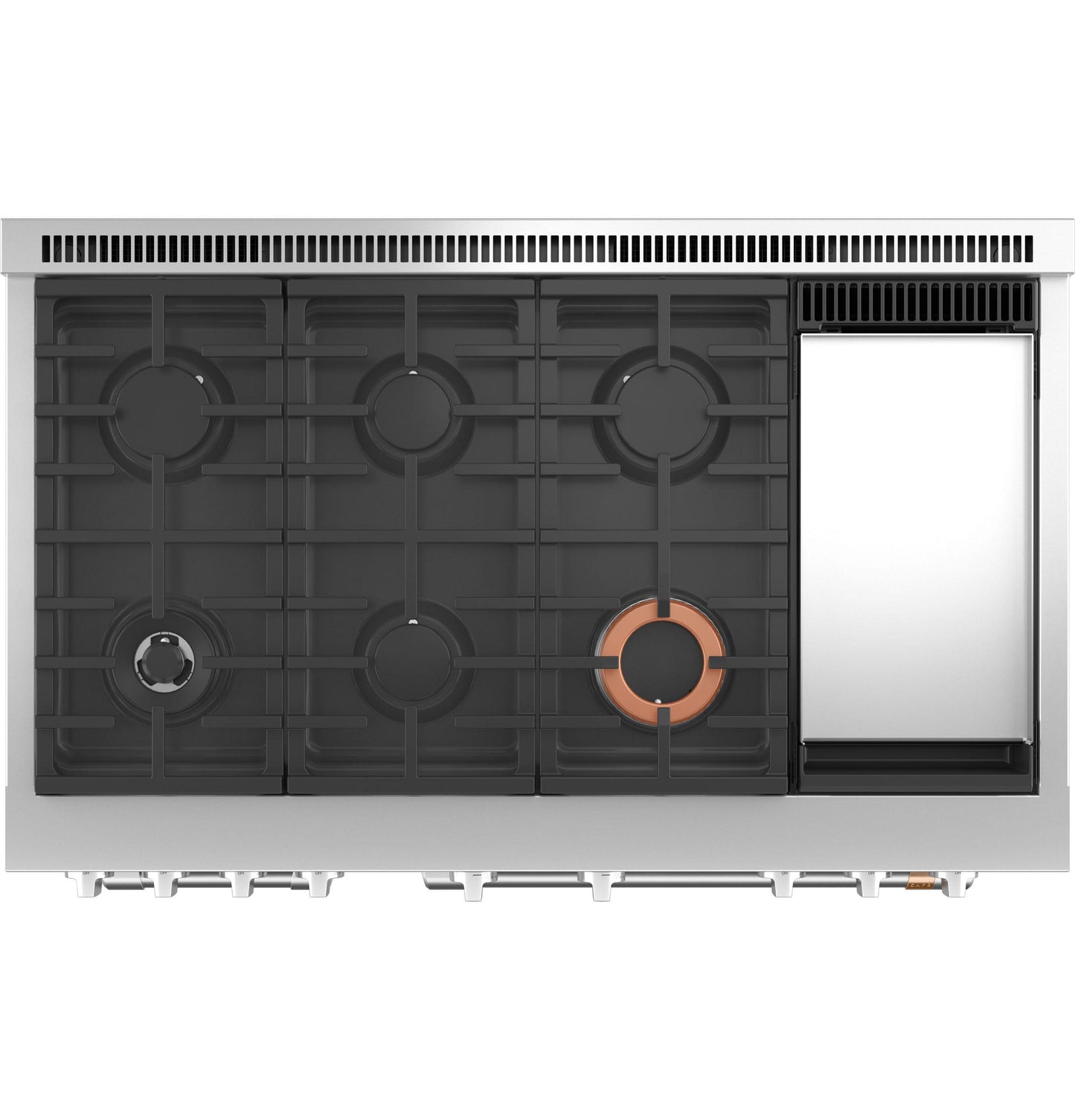 CAFE  48" Smart Dual-Fuel Commercial-Style Range with 6 Burners and Griddle (Natural Gas) Black - C2Y486P3TD1