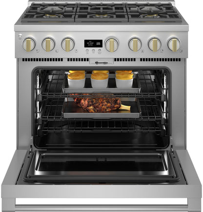 MONOGRAM Monogram 36" Dual-Fuel Professional Range with 6 Burners in Stainless Steel - ZDP366NTSS