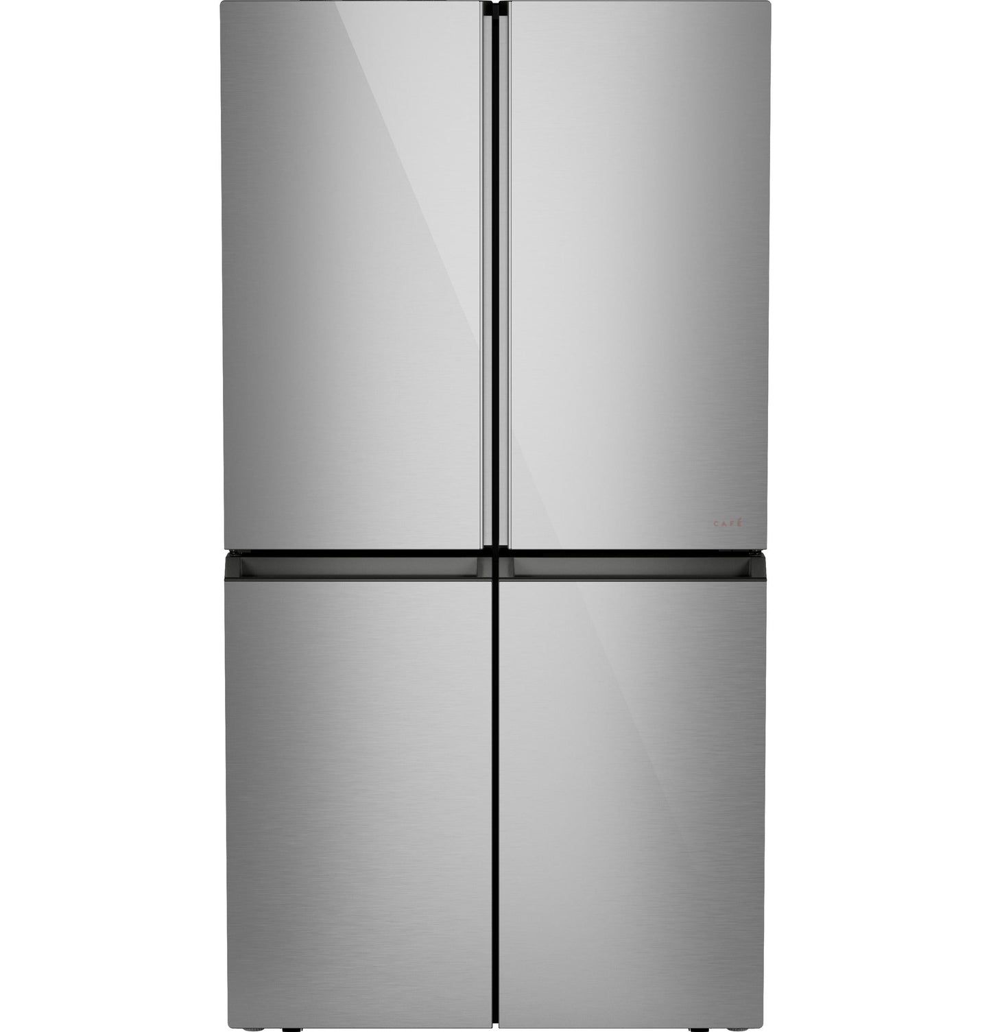CAFE ENERGY STAR 22.9 Cu. Ft. Smart Counter-Depth Quad-Door Refrigerator in Platinum Glass with Dual-Dispense AutoFill Pitcher Gray - CHE23DM5WS5