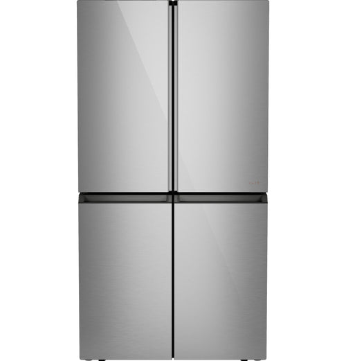CAFE ENERGY STAR 22.9 Cu. Ft. Smart Counter-Depth Quad-Door Refrigerator in Platinum Glass with Dual-Dispense AutoFill Pitcher Gray - CHE23DM5WS5