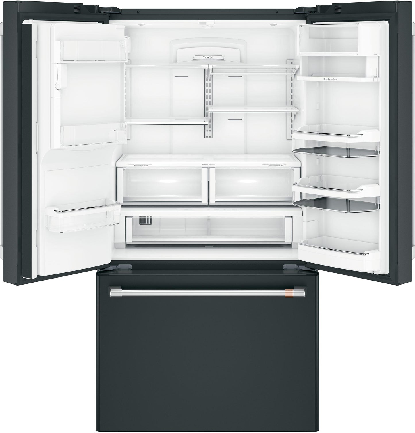 CAFE ENERGY STAR 22.1 Cu. Ft. Smart Counter-Depth French-Door Refrigerator with Hot Water Dispenser Black - CYE22TP3MD1