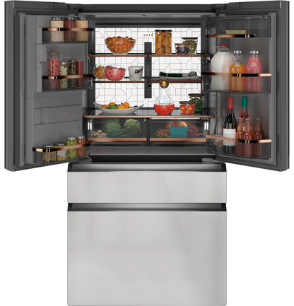 CAFE ENERGY STAR 27.8 Cu. Ft. Smart 4-Door French-Door Refrigerator in Platinum Glass Gray - CVE28DM5NS5