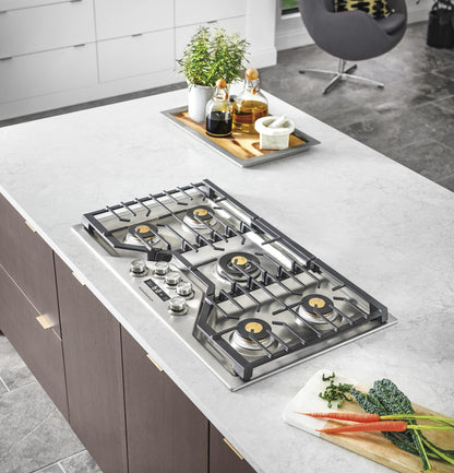 MONOGRAM Monogram 36" Deep-Recessed Gas Cooktop in Stainless Steel - ZGU36ESLSS