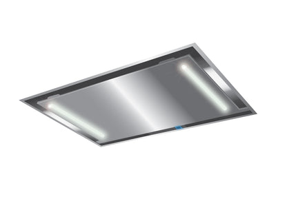 XO APPLIANCE XOCEILING36S 36 in. Ceiling Mount Island Range Hood with Peripheral Aspiration and LED Lights in Stainless Steel - XOCEILING36S