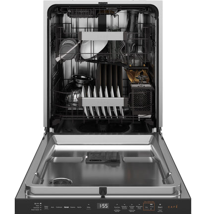 CAFE  CustomFit ENERGY STAR Stainless Interior Smart Dishwasher with Ultra Wash Top Rack and LED Lights, 39 dBA in Platinum Glass Gray - CDP888M5VS5