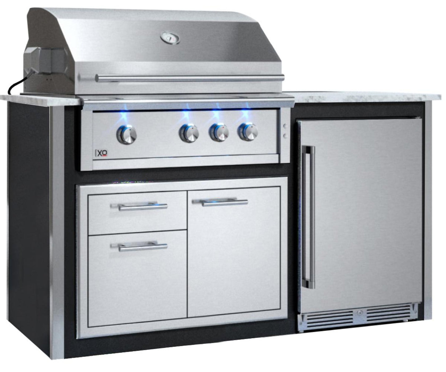 XO APPLIANCE XOGOK36V2BL Factory Assembled, Appliance Ready Designer Island Black On White - XOGOK36V2BL