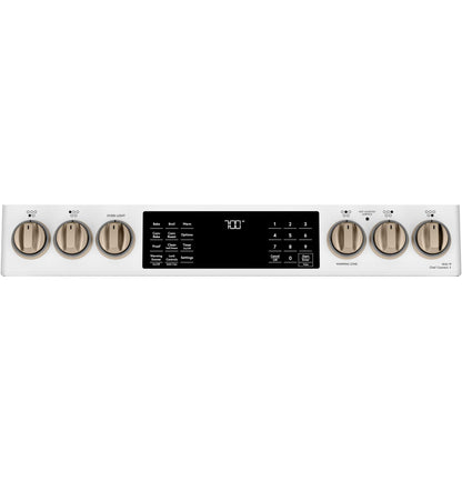 CAFE  30" Smart Slide-In, Front-Control, Radiant and Convection Range White - CES700P4MW2