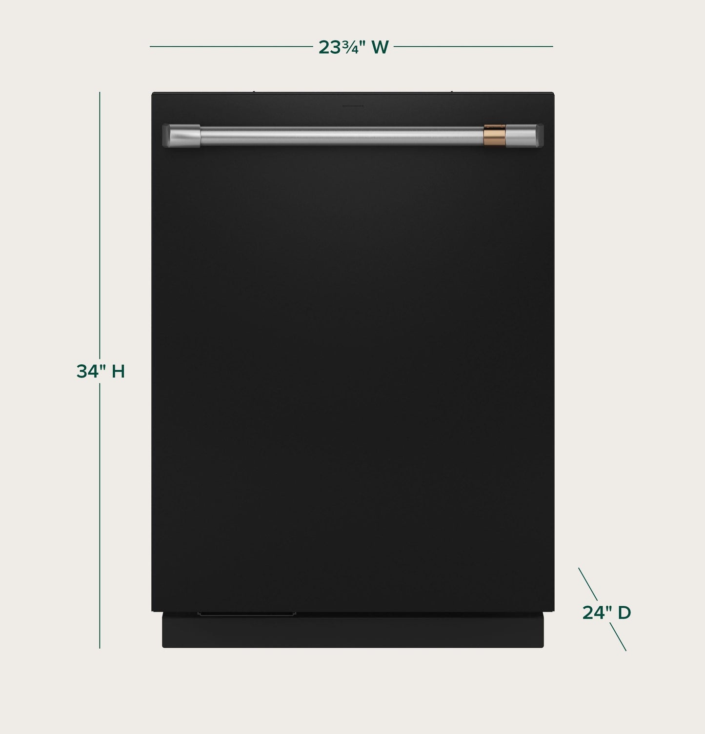 CAFE CustomFit ENERGY STAR Stainless Interior Smart Dishwasher with Ultra Wash Top Rack and Dual Convection Ultra Dry, 44 dBA Black - CDT858P3VD1
