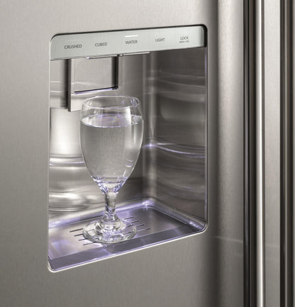 MONOGRAM Monogram 36" Built-In Side-by-Side Refrigerator with Dispenser in Stainless Steel - ZISS360DNSS