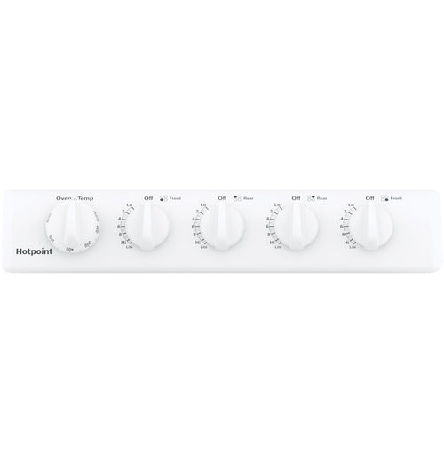 HOTPOINT Hotpoint 20" Front-Control Free-Standing Gas Range with Sealed Burners White - RGAS200DMWW