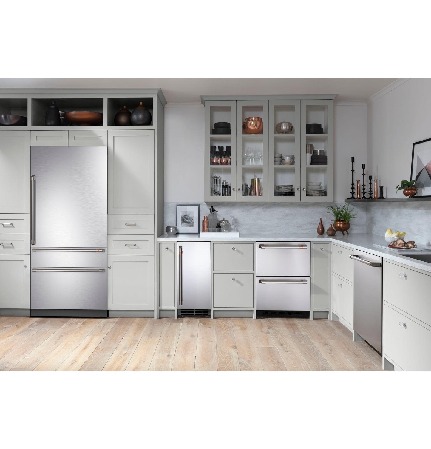 CAFE 36" Integrated Bottom-Freezer Refrigerator in Stainless Steel - CIC36RP2VS1