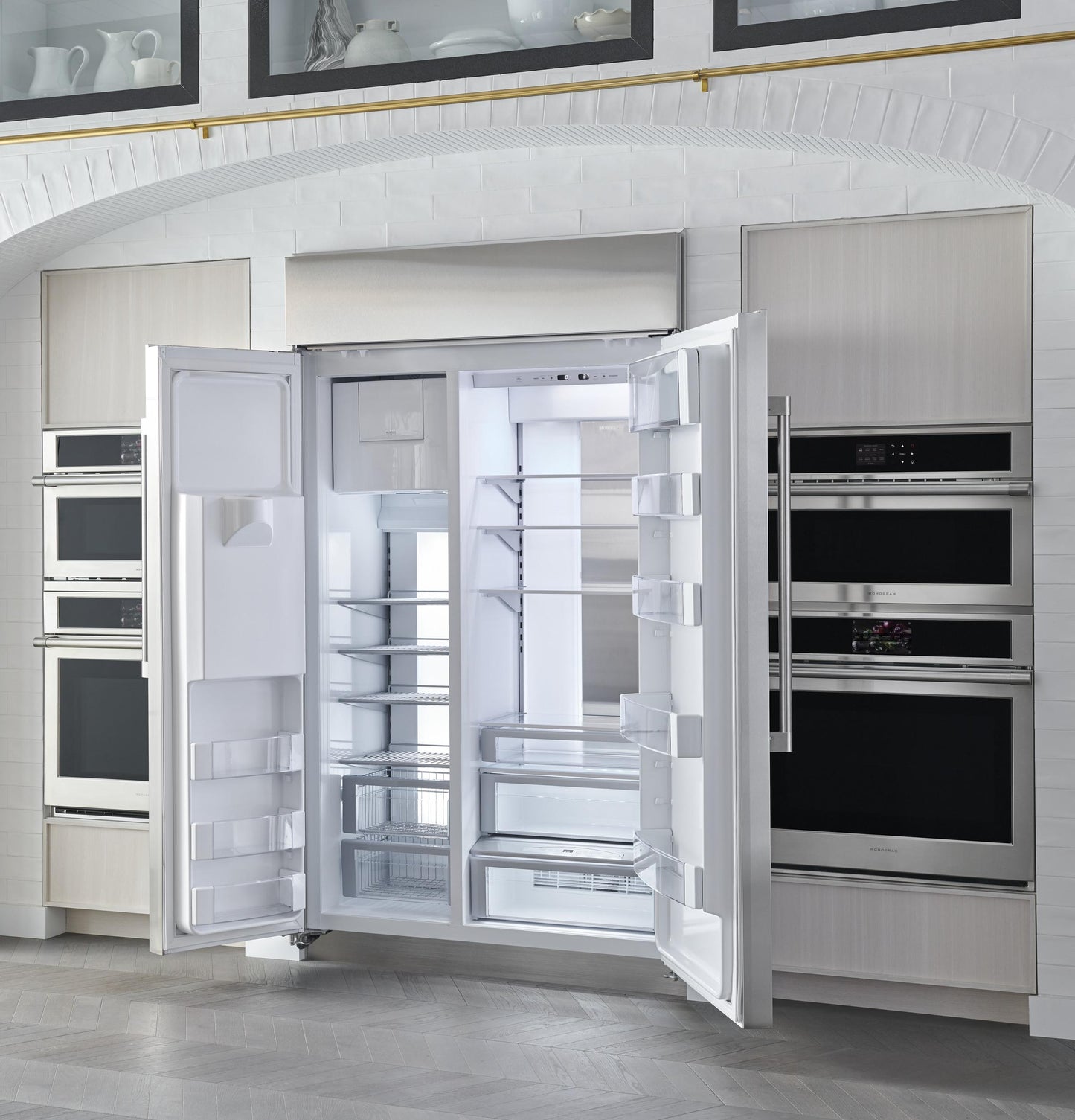 MONOGRAM Monogram 48" Built-In Side-by-Side Refrigerator with Dispenser in Stainless Steel - ZISS480DNSS