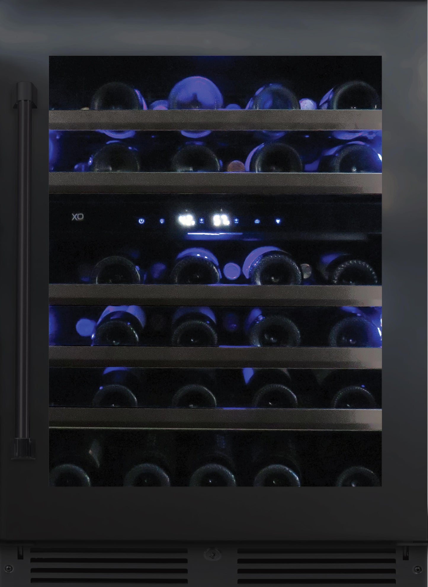 XO APPLIANCE XOU24WDZGBSR Dual Zone Wine Cooler, 24" Black Stainless, Right Hinge Black in Stainless Steel - XOU24WDZGBSR
