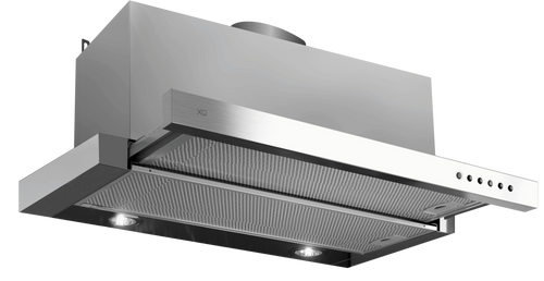 XO APPLIANCE XOC36SC 36" CCC 600/395 CFM Under Cabinet Glide Out Visor Italian Made in Stainless Steel - XOC36SC