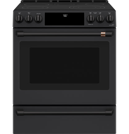 CAFE  30" Smart Slide-In, Front-Control, Radiant and Convection Range Black - CES700P3MD1