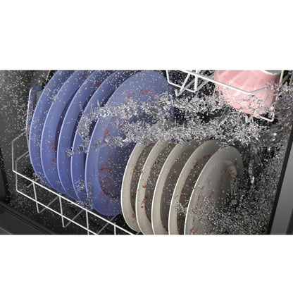 GE APPLIANCES GDF550PGRBB GE® ENERGY STAR® Front Control with Plastic Interior Dishwasher with Sanitize Cycle & Dry Boost Black