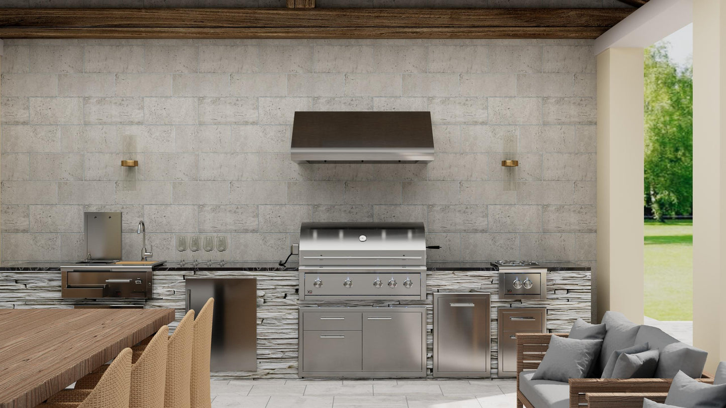 XO APPLIANCE XOGV48S Outdoor hood, 48"W, 33"D, 18"T, 1200CFM, LEDs, pro baffle filters in Stainless Steel - XOGV48S