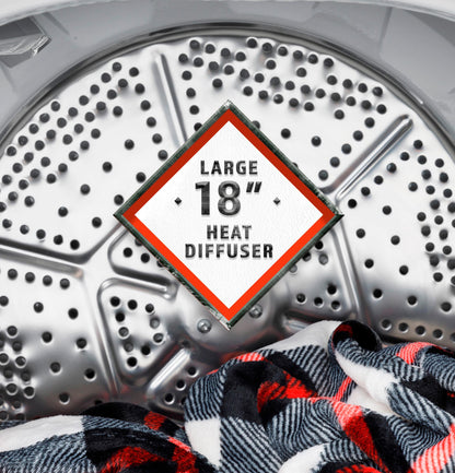 HOTPOINT Hotpoint 6.2 cu. ft. Capacity Gas Dryer with Up To 120 ft. Venting and Shallow Depth White - HTX26GASWWW