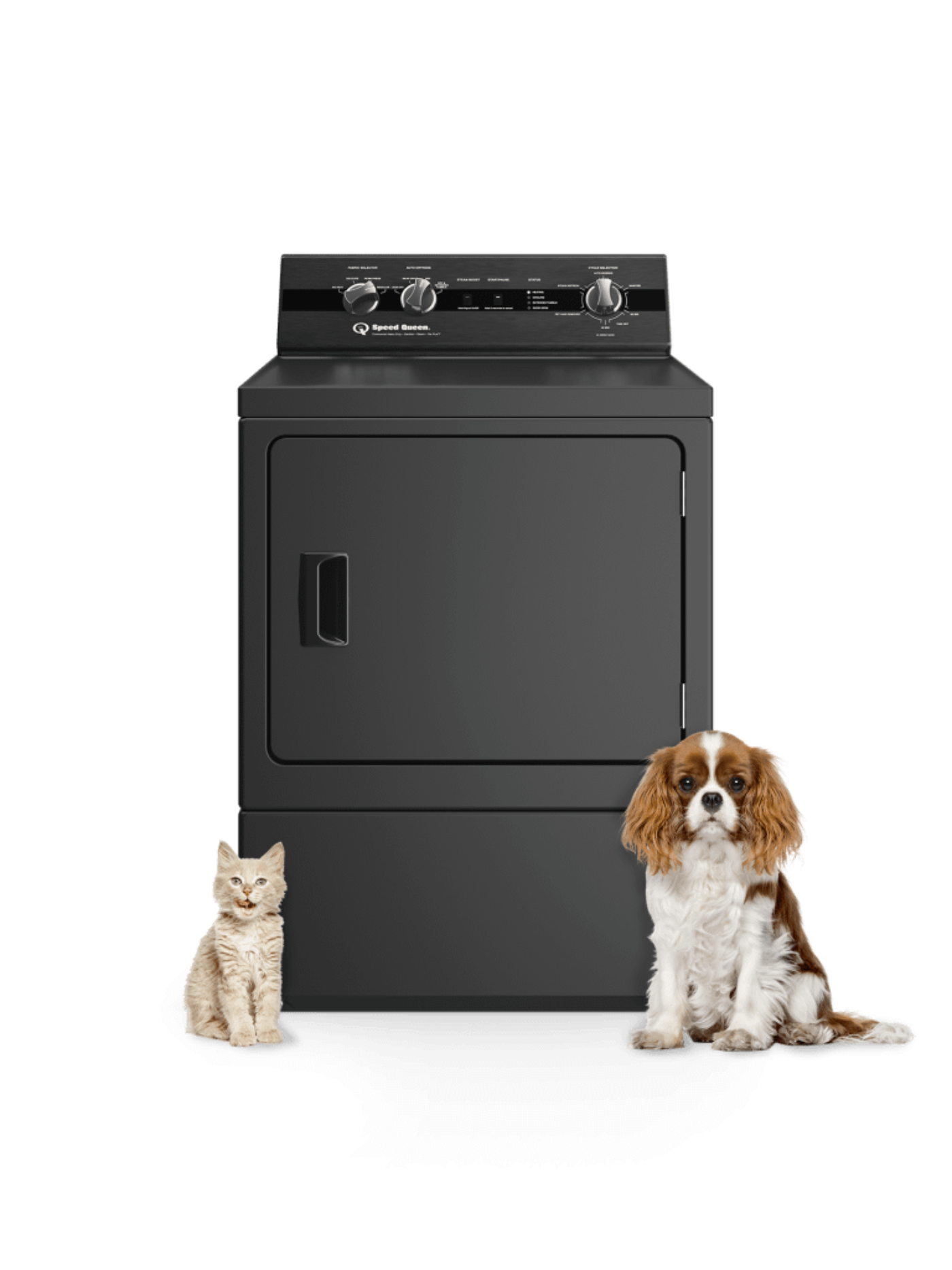 SPEED QUEEN DC5004BG DC5 Sanitizing Gas Dryer with Pet Plus Extended Tumble Steam Black - DC5004BG