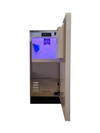 XO APPLIANCE XOUIM1585NOPA 15" Nugget Ice Maker Panel Ready w Pump ADA Height Custom Panel Ready