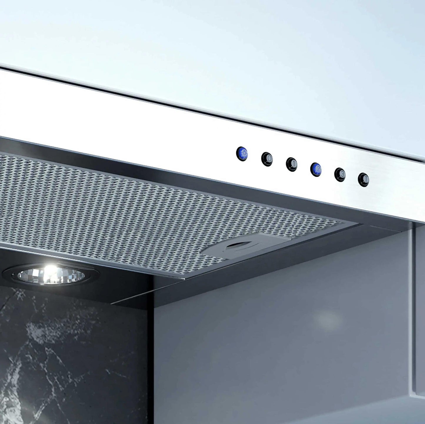 XO APPLIANCE XOC30SC 30" CCC 600/395 CFM Under Cabinet Glide Out Visor Italian Made in Stainless Steel - XOC30SC