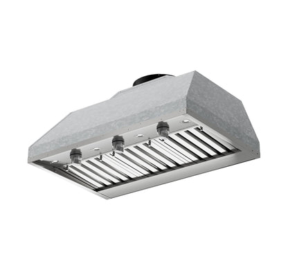 XO APPLIANCE XOGVIL36S Outdoor Custom Insert for a 36" Wide Custom Hood, 1200 CFM, LED Lights, Pro Baffle Filters - XOGVIL36S